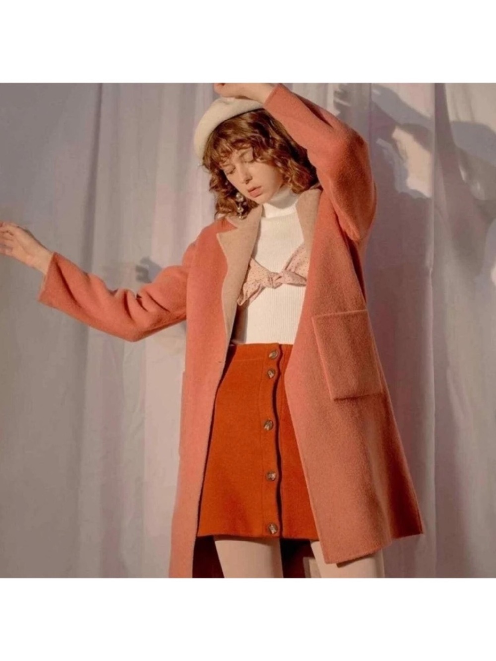 Petite Studio NYC Riley Reversible Wool Coat